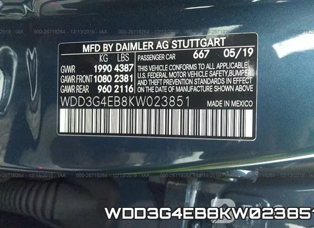 WDD3G4EB8KW023851 фото 10