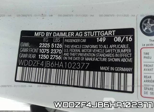 WDDZF4JB6HA102377 фото 10