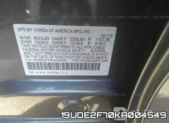 19UDE2F70KA004549 фото 9
