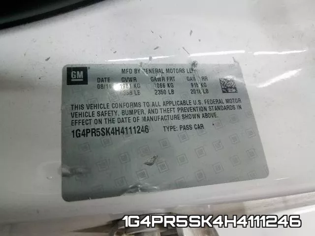 1G4PR5SK4H4111246 фото 2