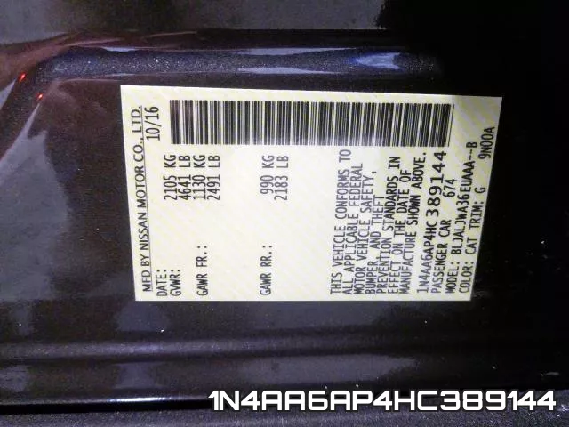1N4AA6AP4HC389144 фото 2