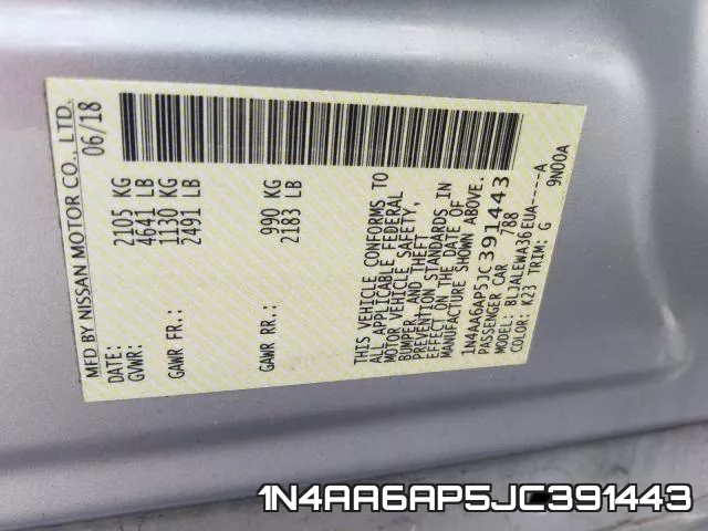 1N4AA6AP5JC391443 фото 2