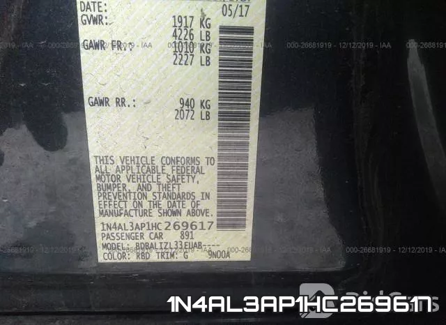 1N4AL3AP1HC269617 фото 10