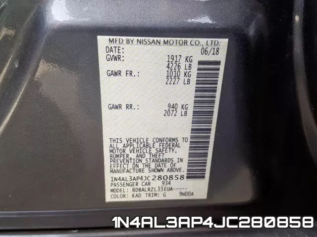 1N4AL3AP4JC280858 фото 2