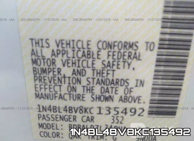 1N4BL4BV8KC135492 фото 10