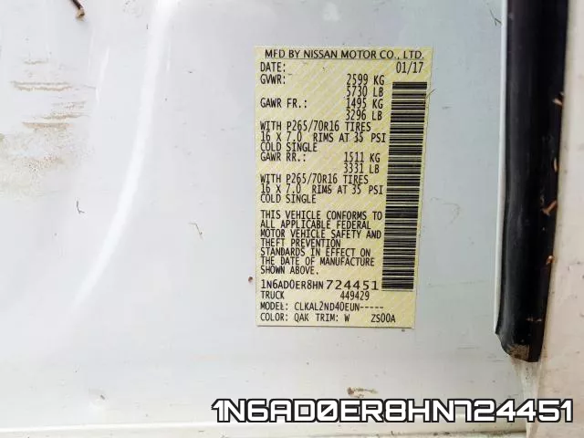 1N6AD0ER8HN724451 фото 2