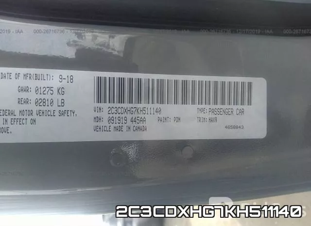 2C3CDXHG7KH511140 фото 10