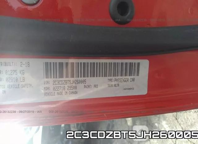 2C3CDZBT5JH260005 фото 10