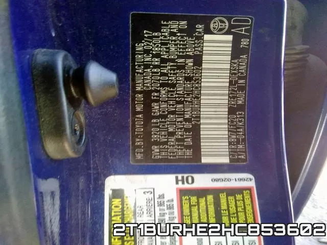 2T1BURHE2HC853602 фото 2