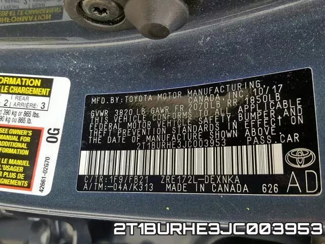 2T1BURHE3JC003953 фото 2