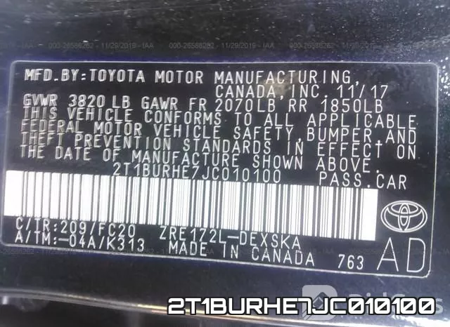 2T1BURHE7JC010100 фото 10