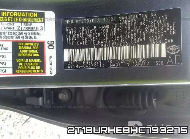 2T1BURHE8HC793275 фото 10