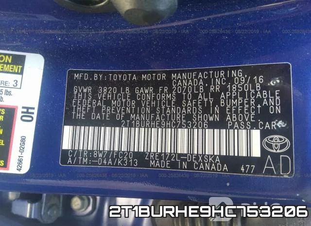 2T1BURHE9HC753206 фото 10
