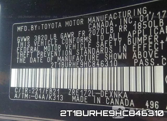 2T1BURHE9HC846310 фото 10