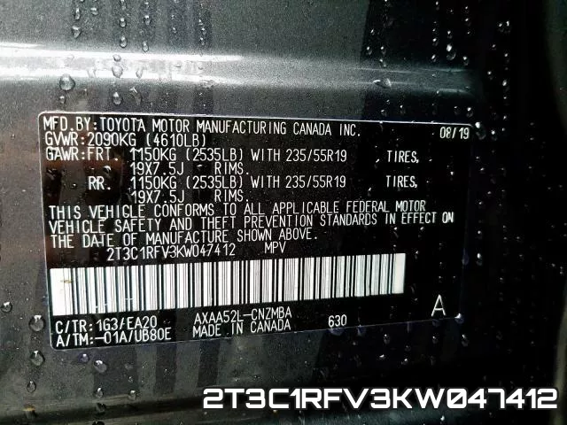 2T3C1RFV3KW047412 фото 2