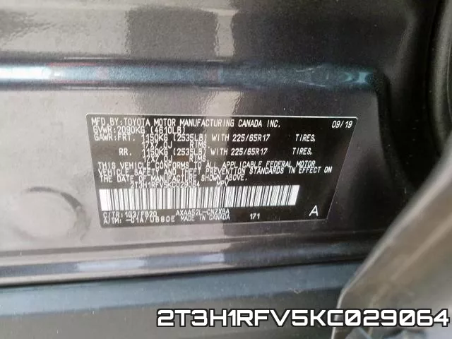 2T3H1RFV5KC029064 фото 2