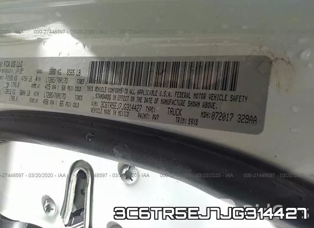 3C6TR5EJ7JG314427 фото 10