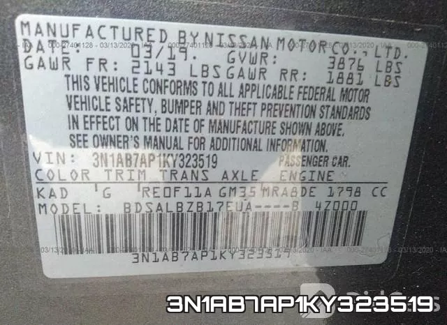 3N1AB7AP1KY323519 фото 10