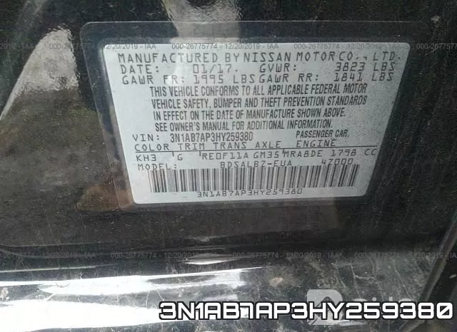 3N1AB7AP3HY259380 фото 10