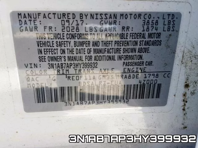 3N1AB7AP3HY399932 фото 2