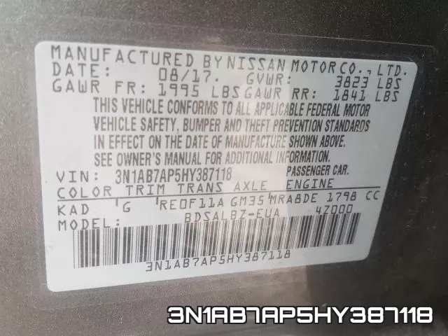 3N1AB7AP5HY387118 фото 2
