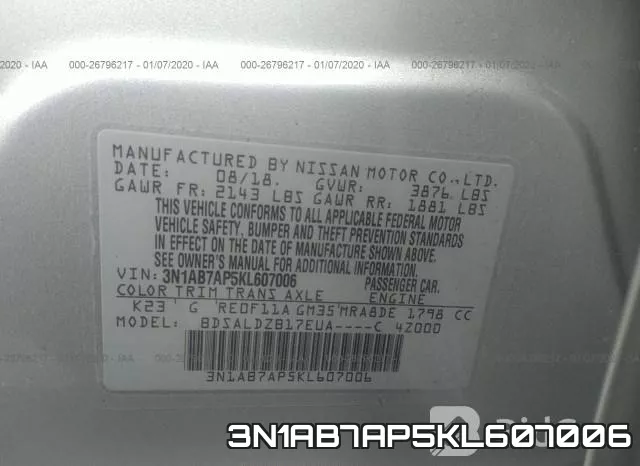 3N1AB7AP5KL607006 фото 10