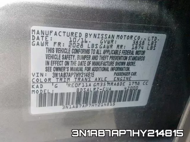 3N1AB7AP7HY214815 фото 2