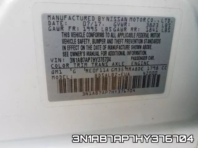 3N1AB7AP7HY376704 фото 2