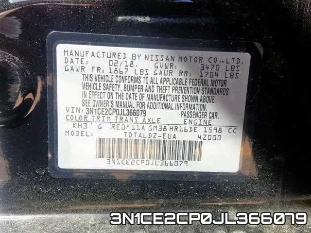 3N1CE2CP0JL366079 фото 2