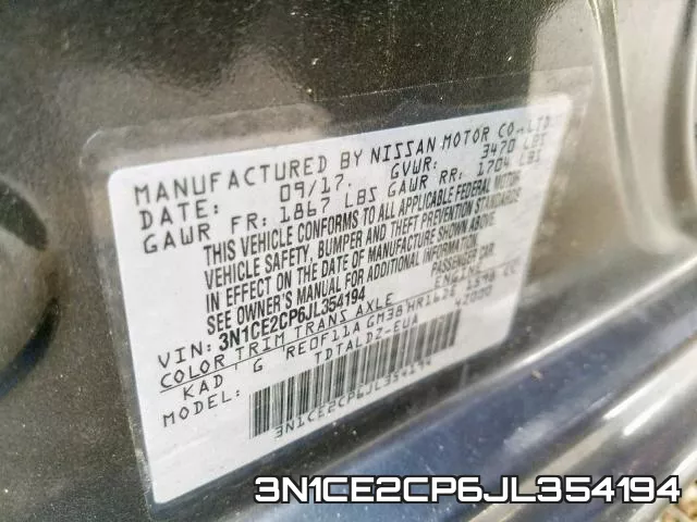 3N1CE2CP6JL354194 фото 2