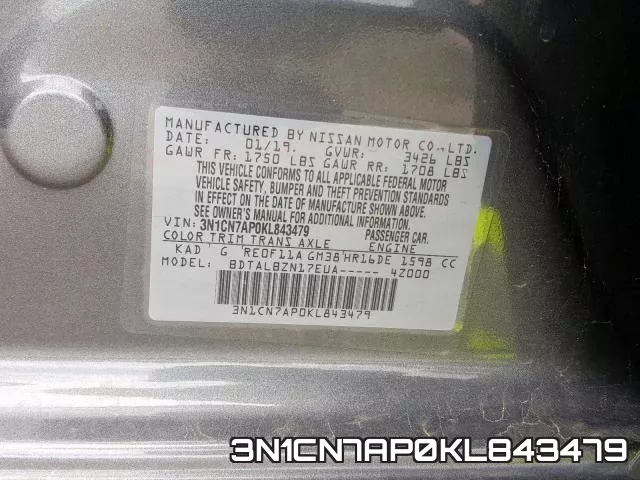 3N1CN7AP0KL843479 фото 2