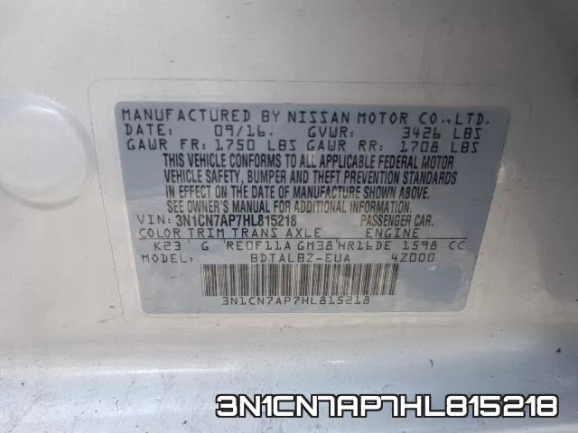 3N1CN7AP7HL815218 фото 2