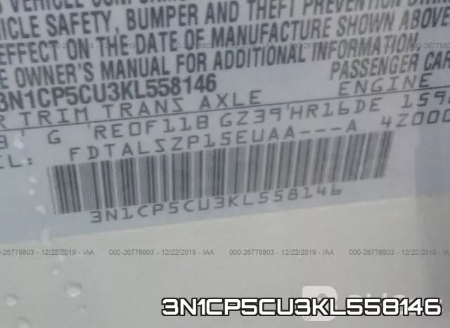 3N1CP5CU3KL558146 фото 10