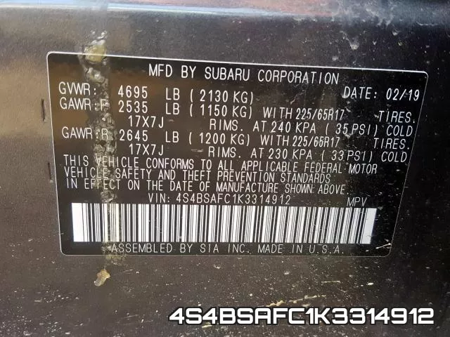 4S4BSAFC1K3314912 фото 2