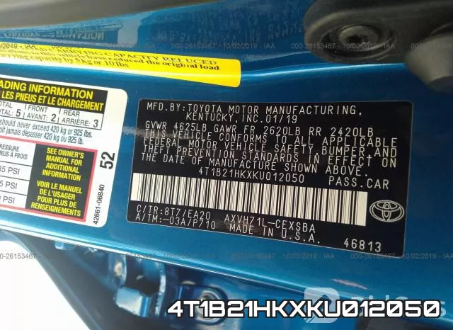 4T1B21HKXKU012050 фото 10