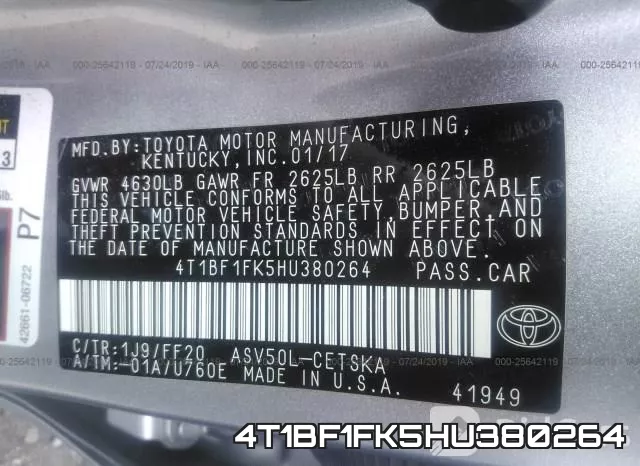 4T1BF1FK5HU380264 фото 10