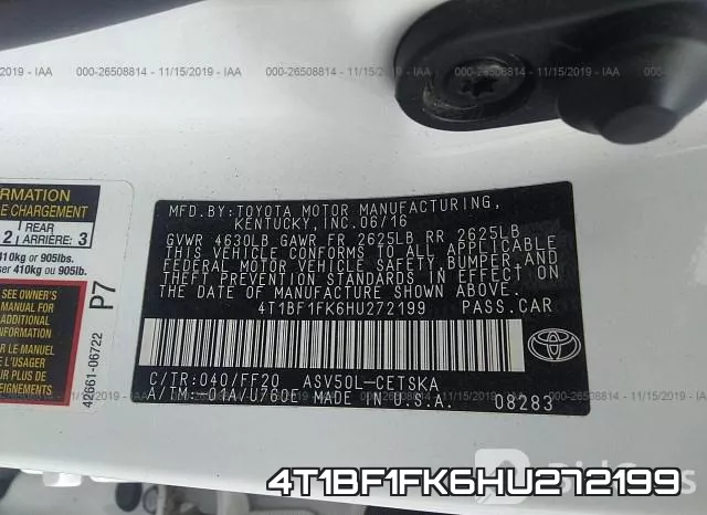4T1BF1FK6HU272199 фото 10