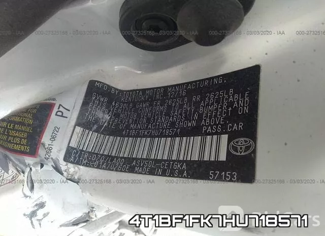 4T1BF1FK7HU718571 фото 10