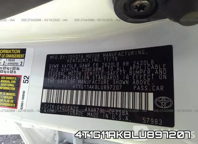4T1G11AK8LU897207 фото 10