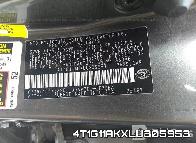 4T1G11AKXLU305953 фото 10