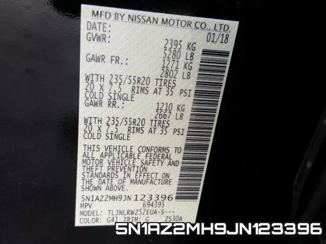5N1AZ2MH9JN123396 фото 2