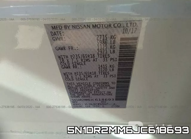 5N1DR2MM6JC618693 фото 10