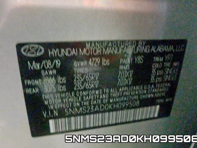 5NMS23AD0KH099508 фото 2