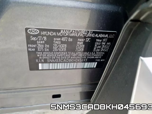 5NMS3CAD8KH045693 фото 2