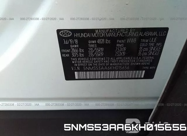 5NMS53AA6KH015656 фото 10