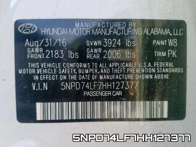 5NPD74LF7HH127377 фото 2
