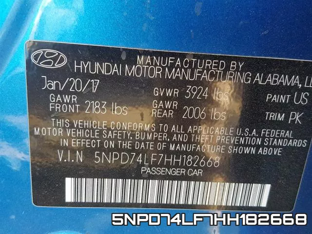 5NPD74LF7HH182668 фото 2