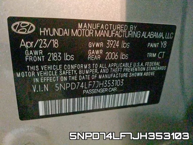 5NPD74LF7JH353103 фото 2