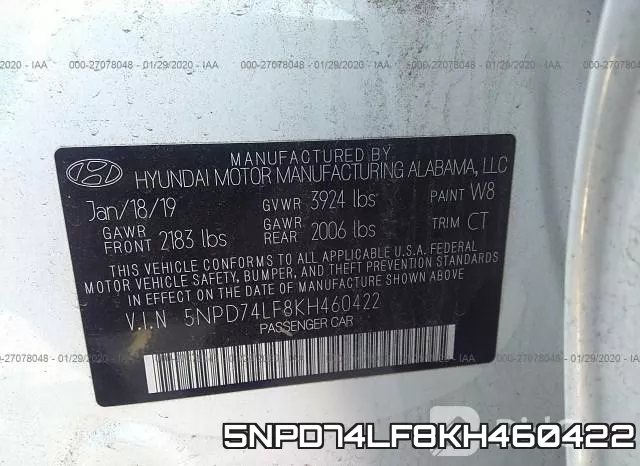 5NPD74LF8KH460422 фото 10