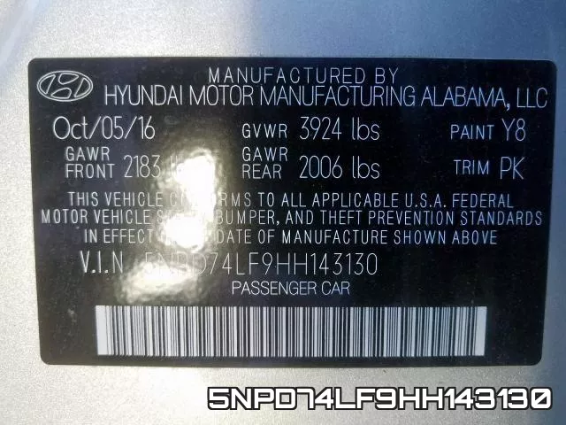 5NPD74LF9HH143130 фото 2